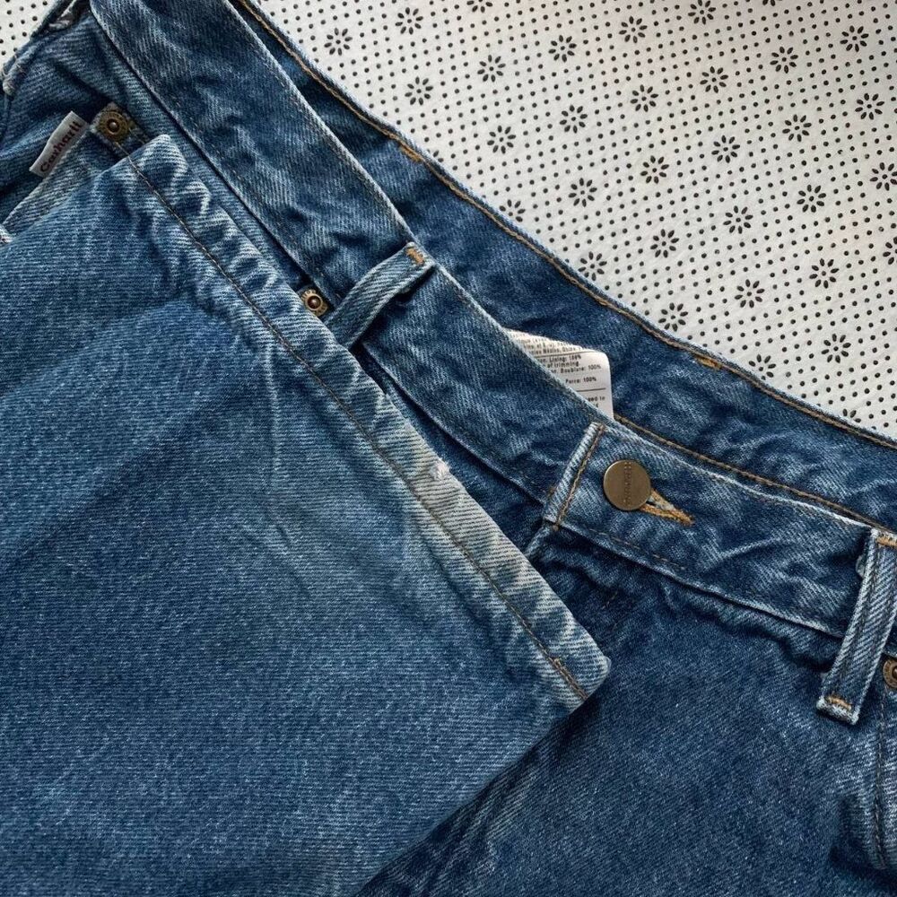 Carhartt Relaxed Fit Jeans 38x34 Medium Wash 100% Cotton B172 DST Mens
